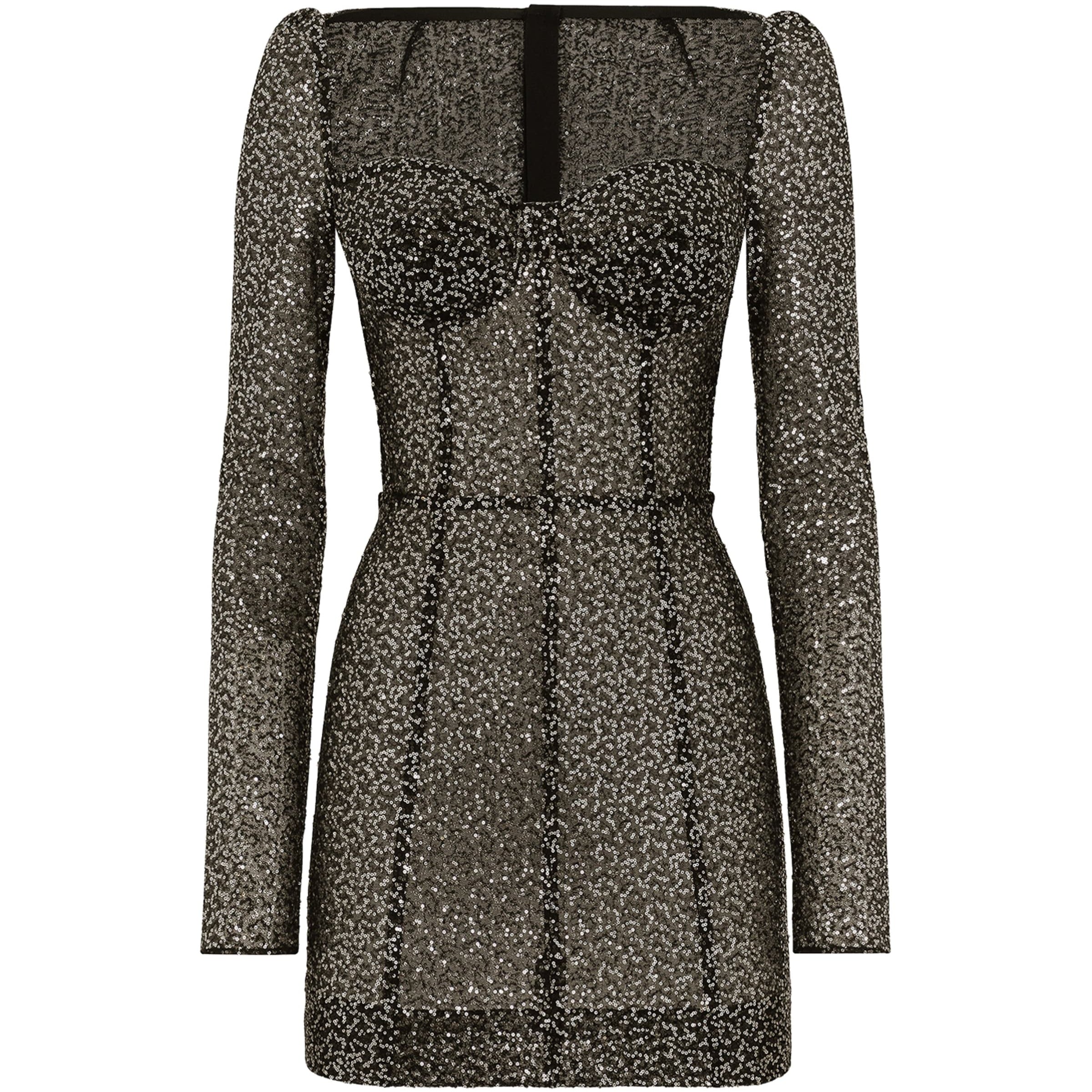 Dolce & Gabbana Multi Sequin-Embellished Corset Mini Dress
