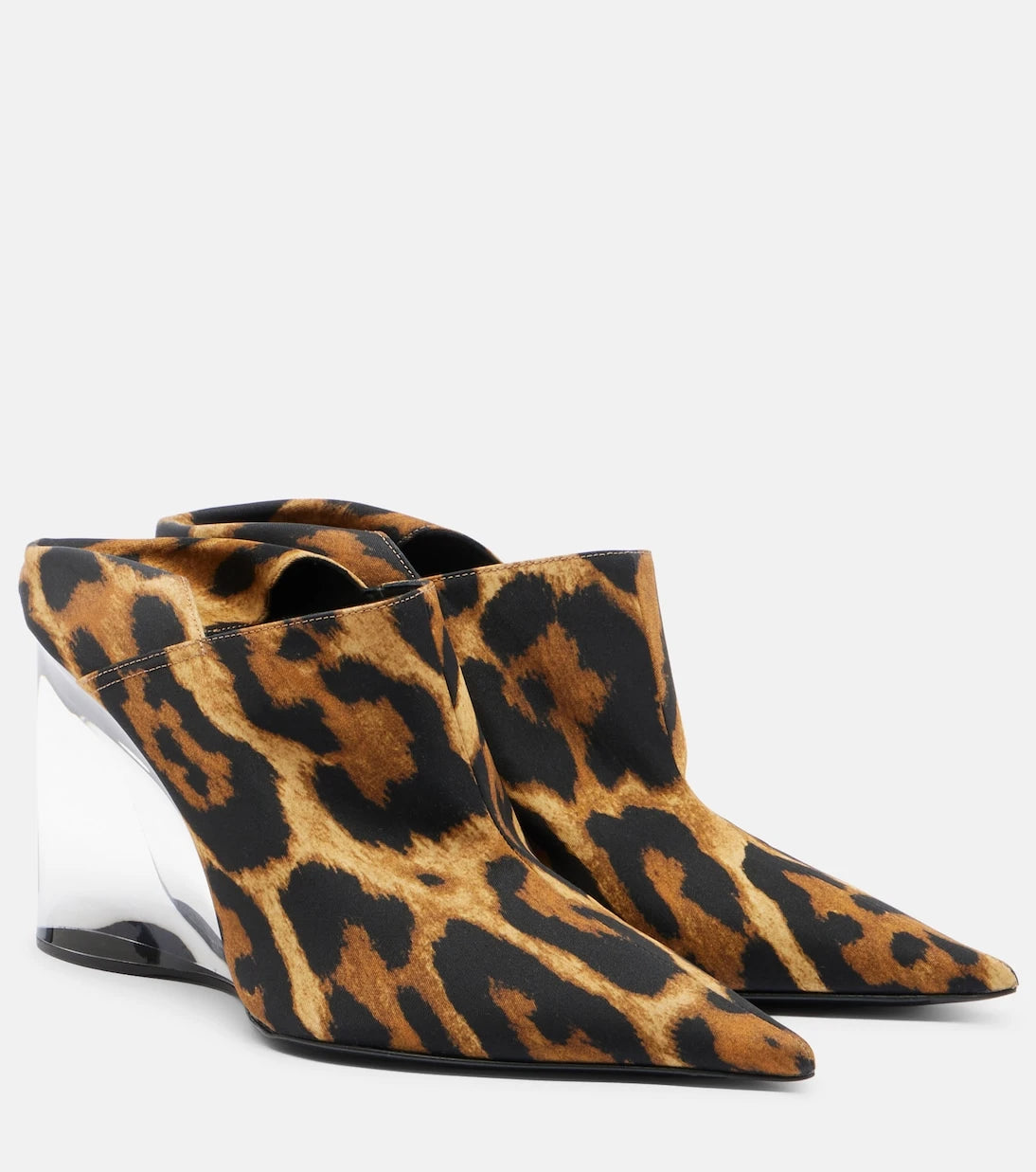 Alaïa - Invisible animal-print twill wedge mules