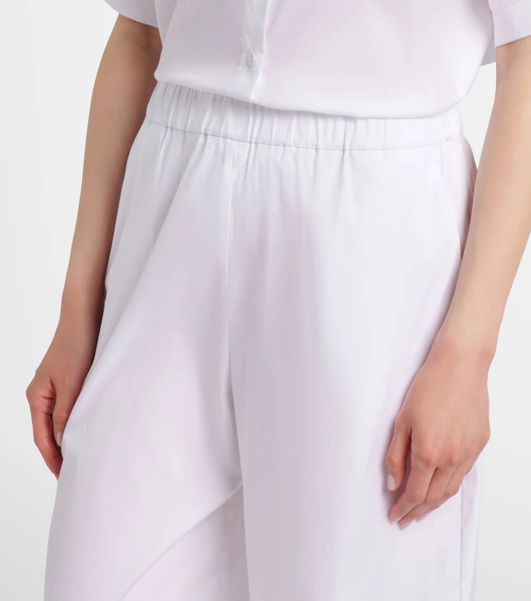 Max Mara - Pece cropped cotton-blend wide-leg pants