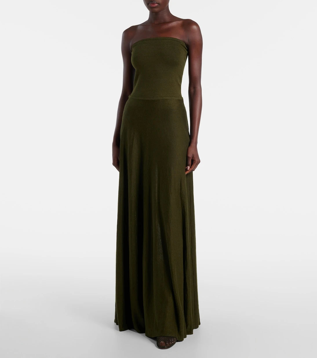 Alaïa - Linen-blend bustier dress