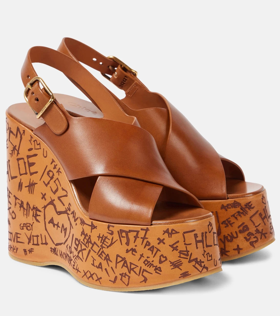 Chloé - Maxime leather wedge sandals