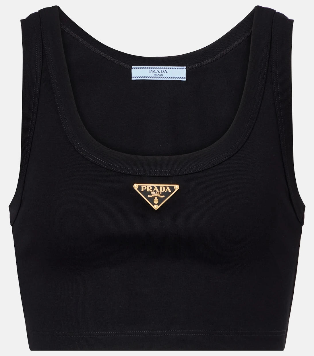 Prada - Logo cotton crop top
