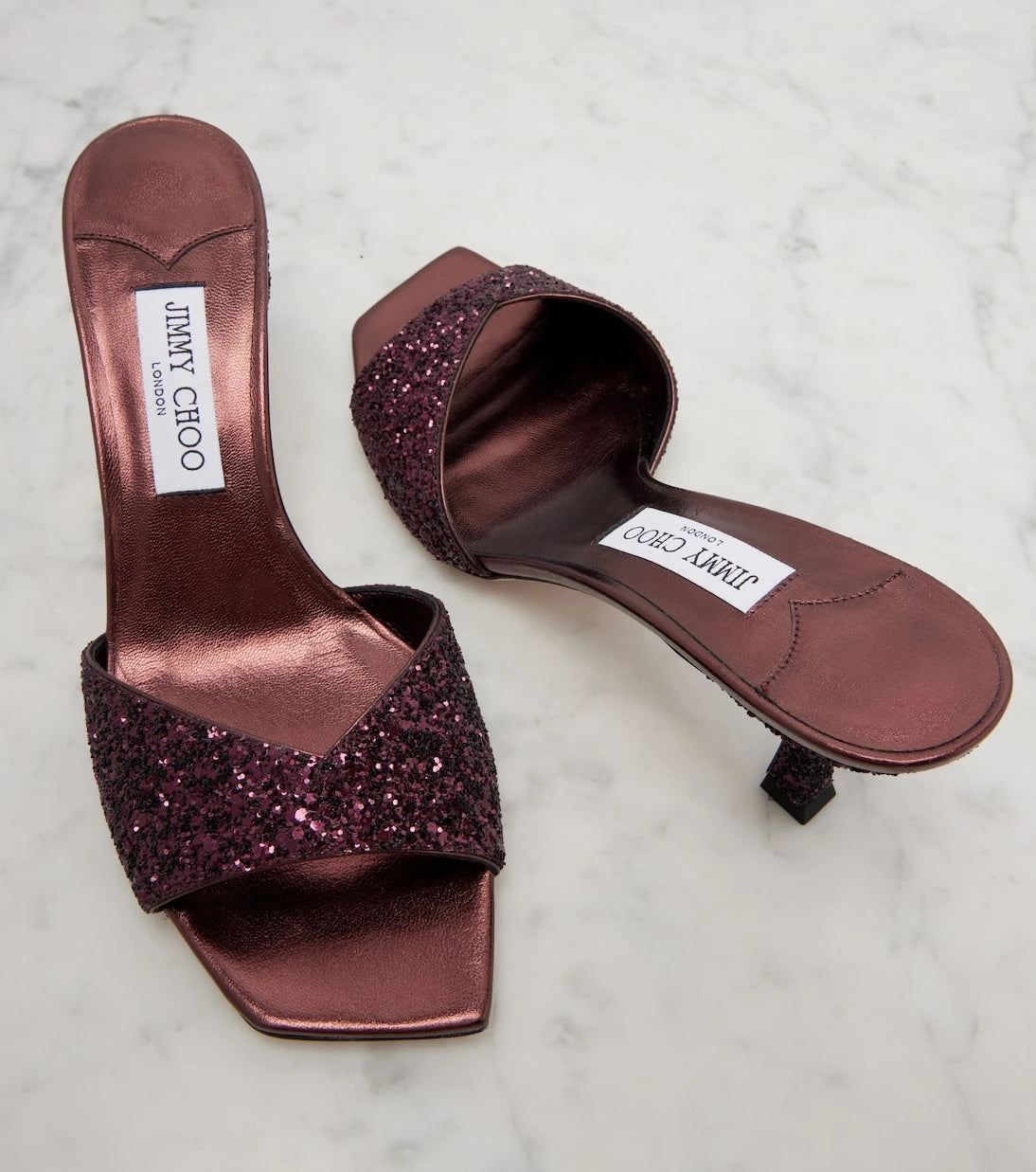 Jimmy Choo - Skye 70 glitter mules