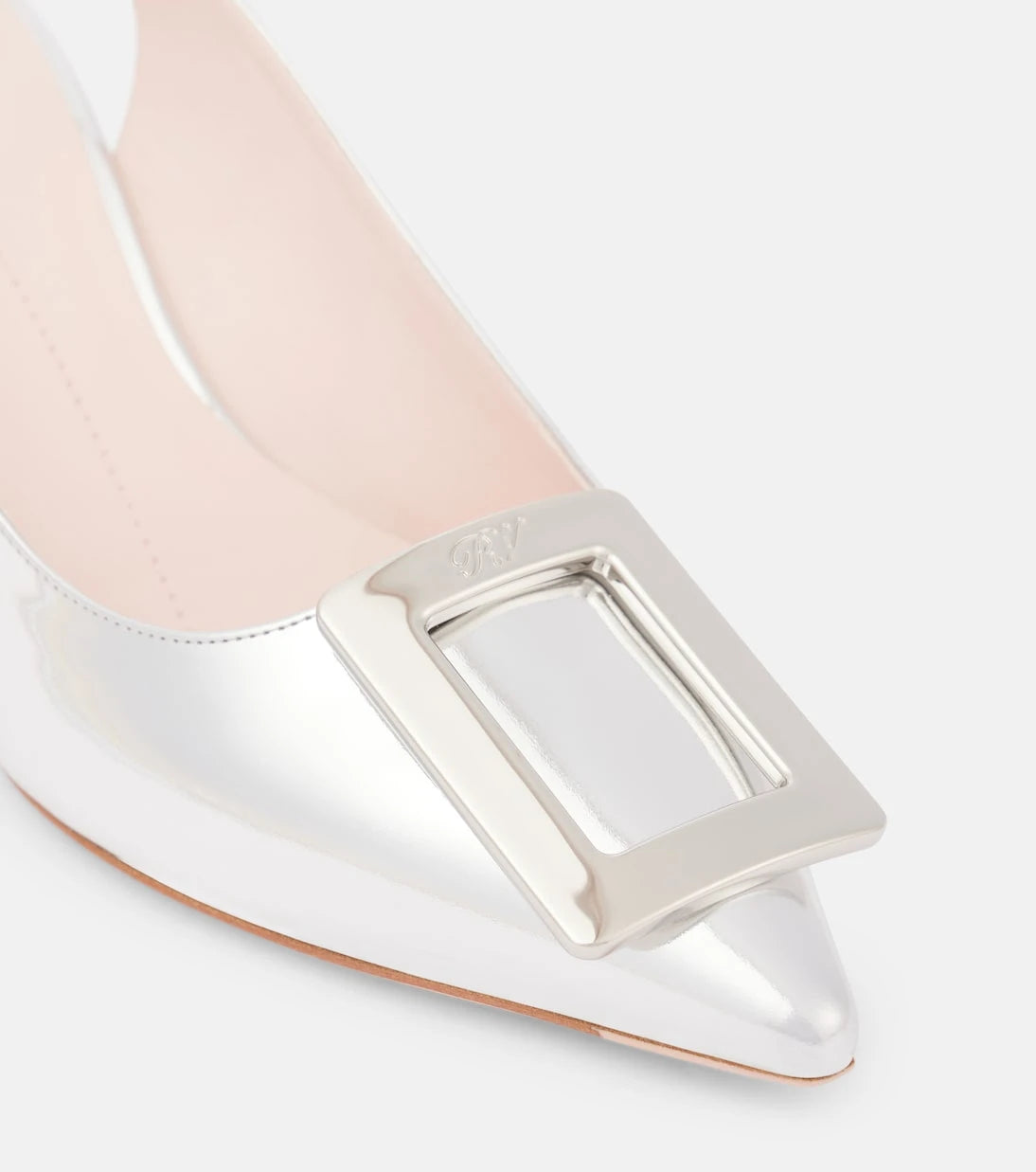 Roger Vivier - حذاء "فِرغول 55" مفتوح من الخلف من الجلد الميتاليك