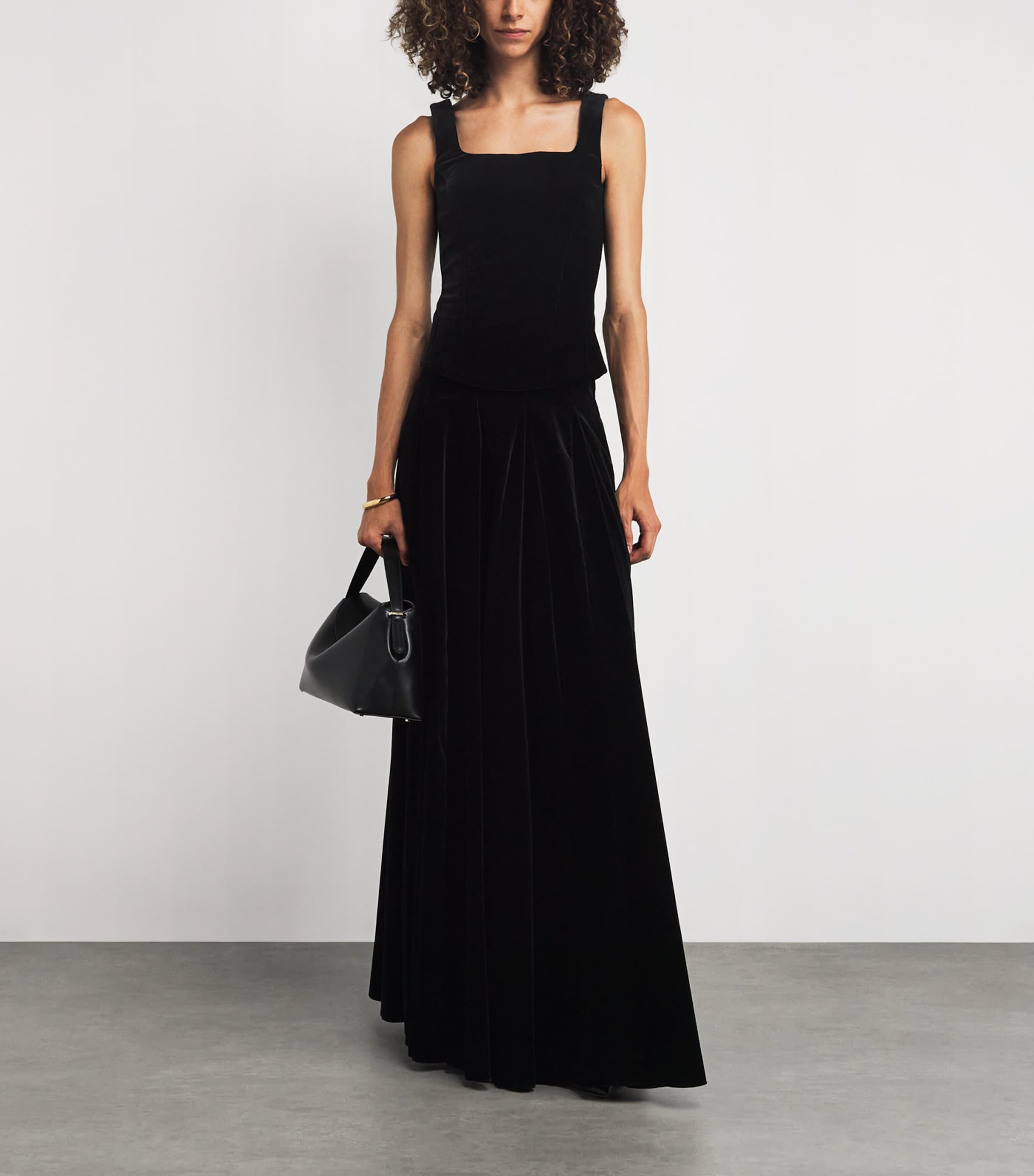 Velvet Maxi Skirt BLACK