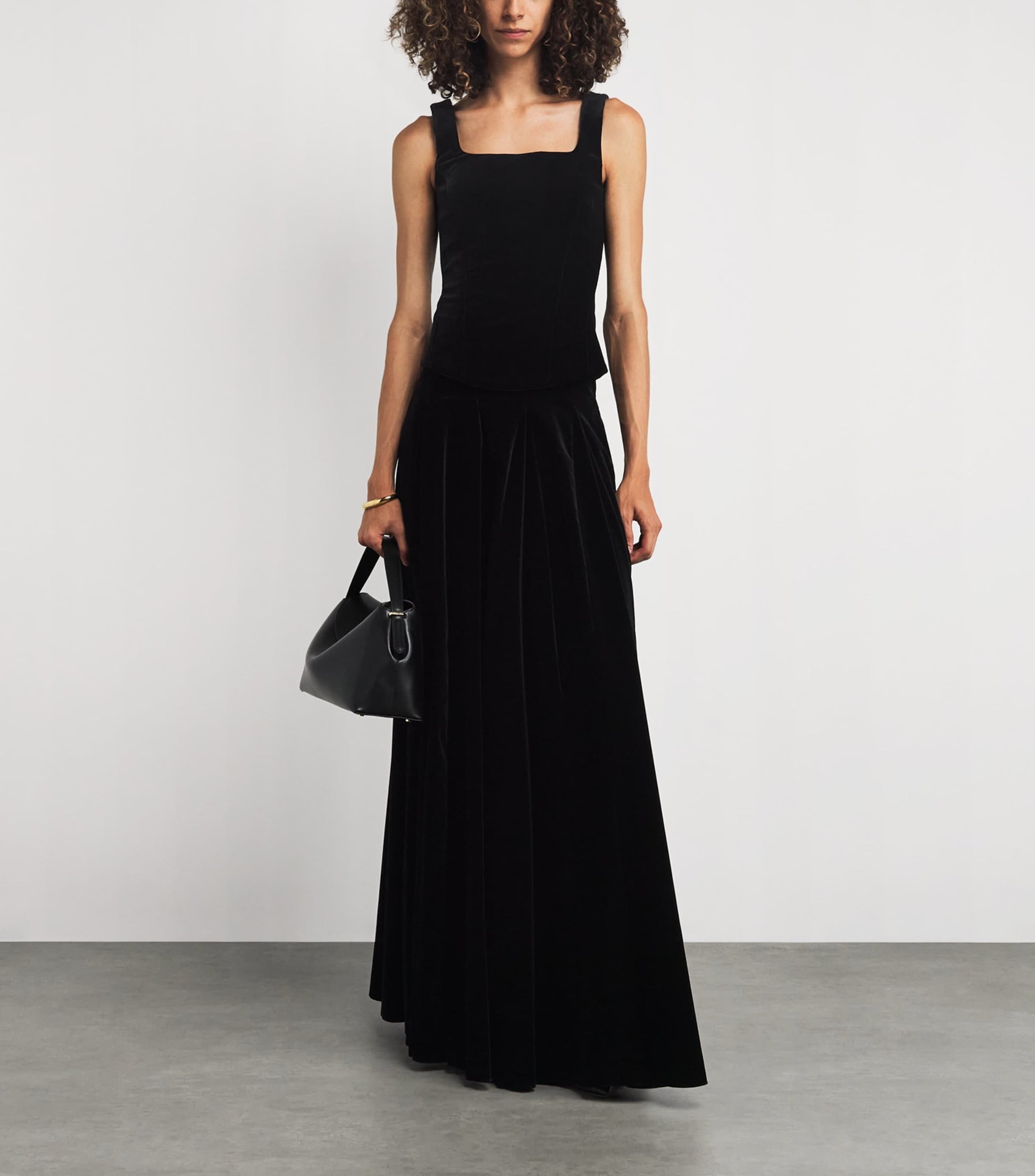Velvet Maxi Skirt BLACK