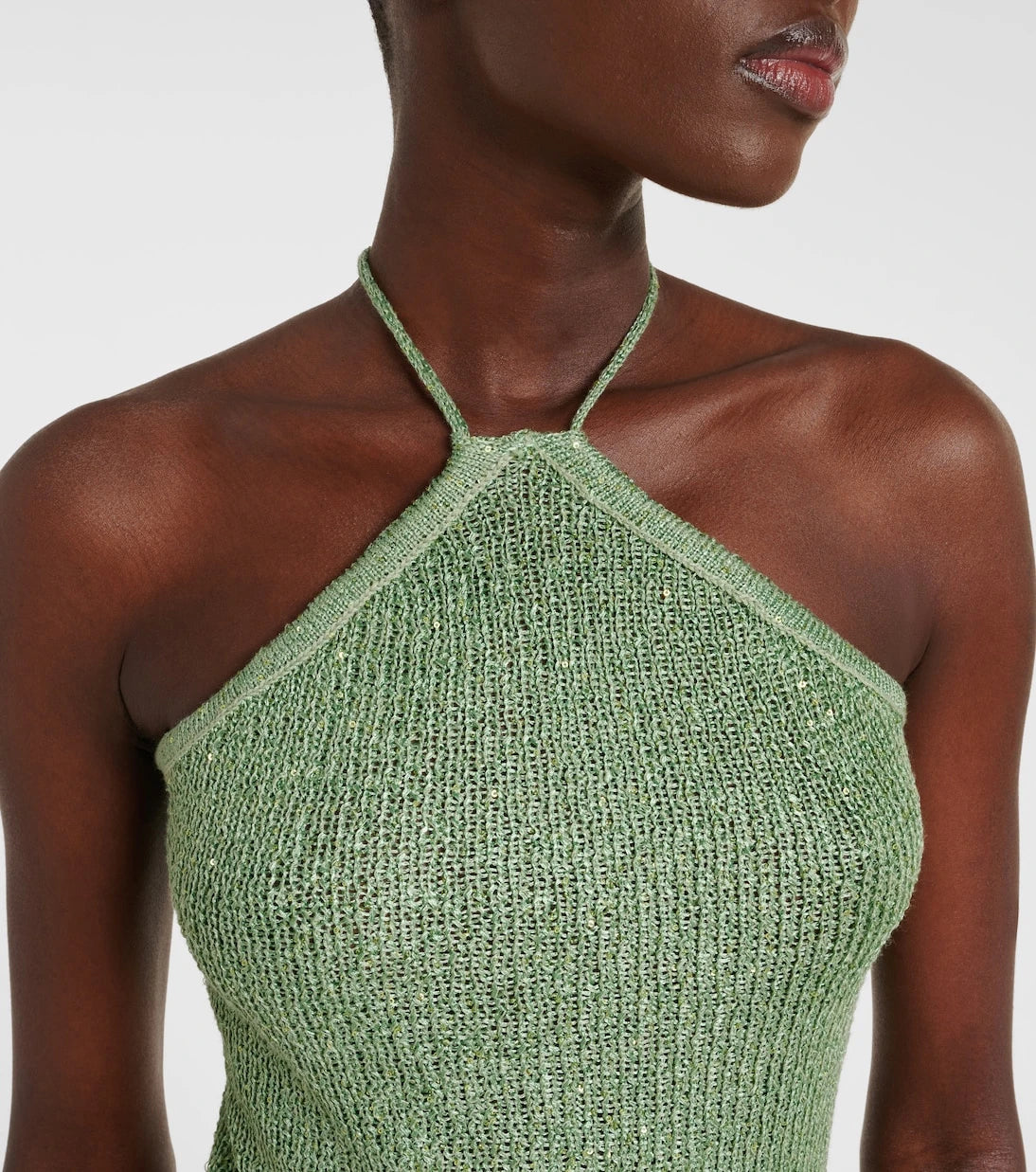 Bananhot - Liz sequined knitted halterneck top