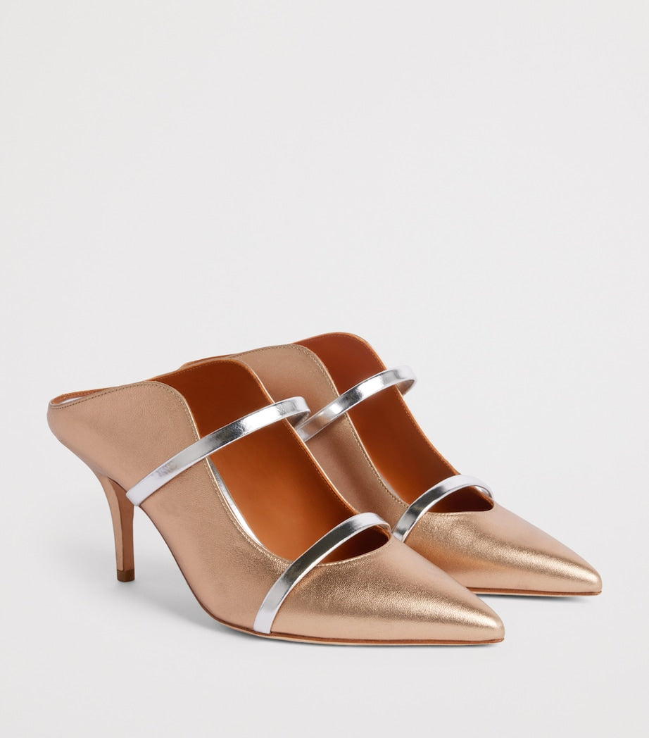 Malone Souliers Gold Metallic Leather Maureen Mules 70