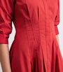 Simkhai Red Cotton-Blend Pintuck Jazz Midi Dress