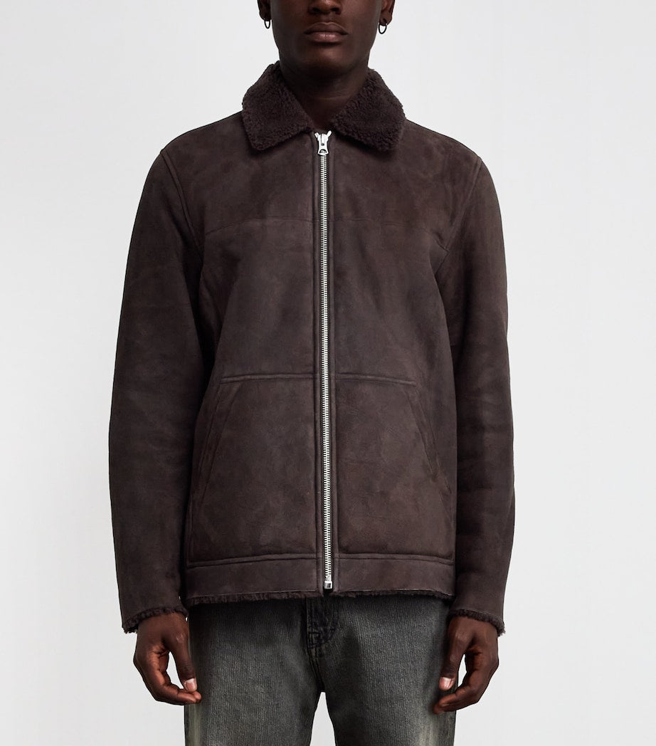 Rag & Bone Brown Shearling-Collar Jacket