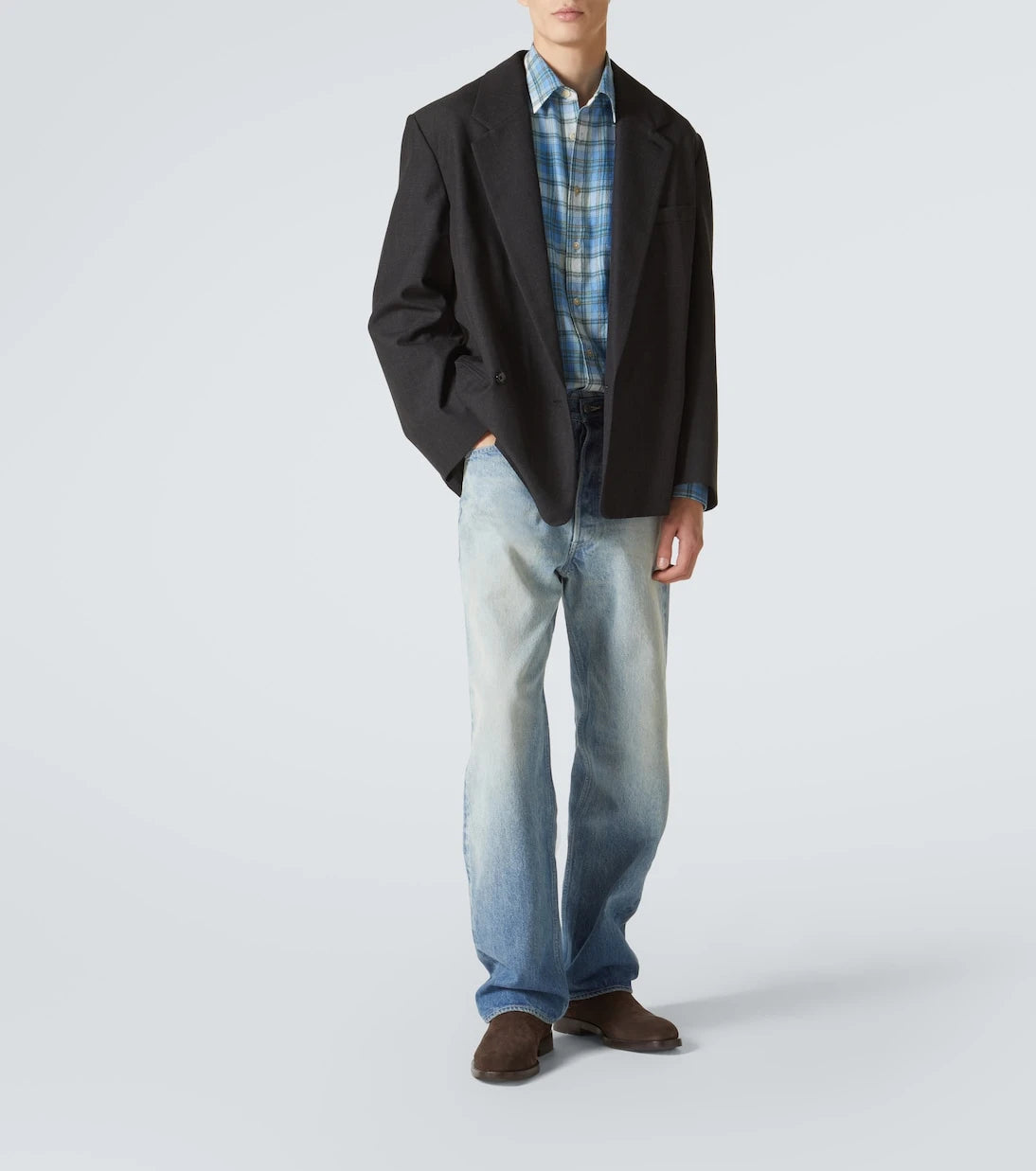 Auralee - Airy checked wool shirt