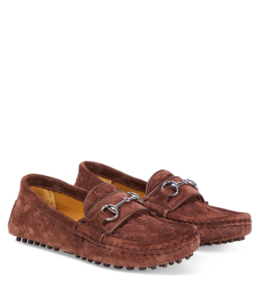 Gucci Kids - GG Horsebit suede loafers