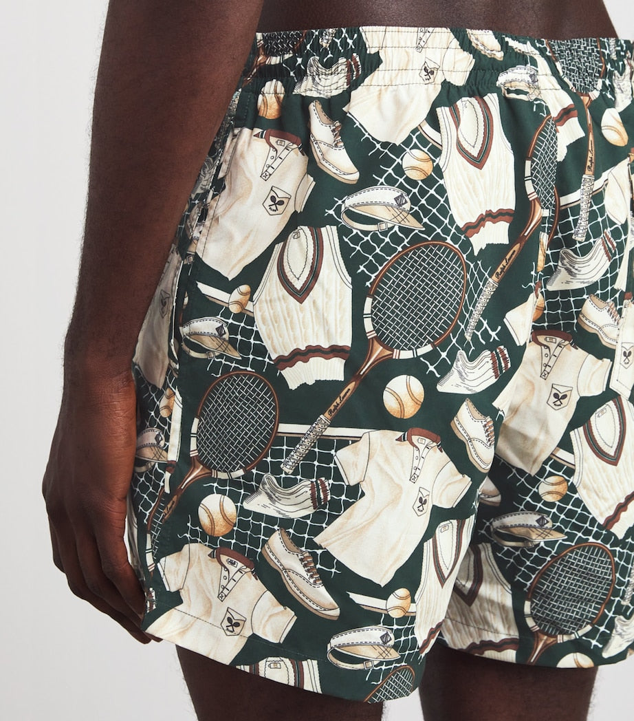 Tennis Print Amalfi Swim Shorts GREEN MULTI