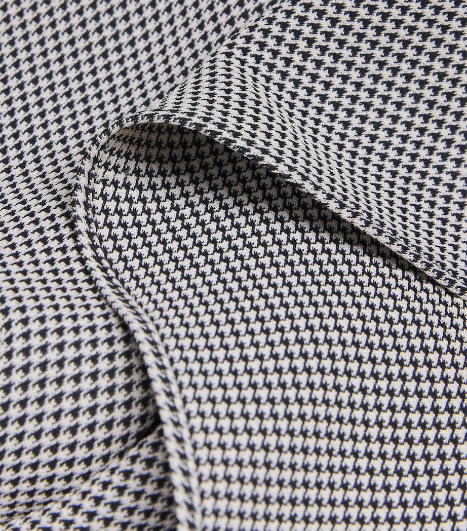 Lafayette 148 Black Houndstooth Handkerchief Midi Dress