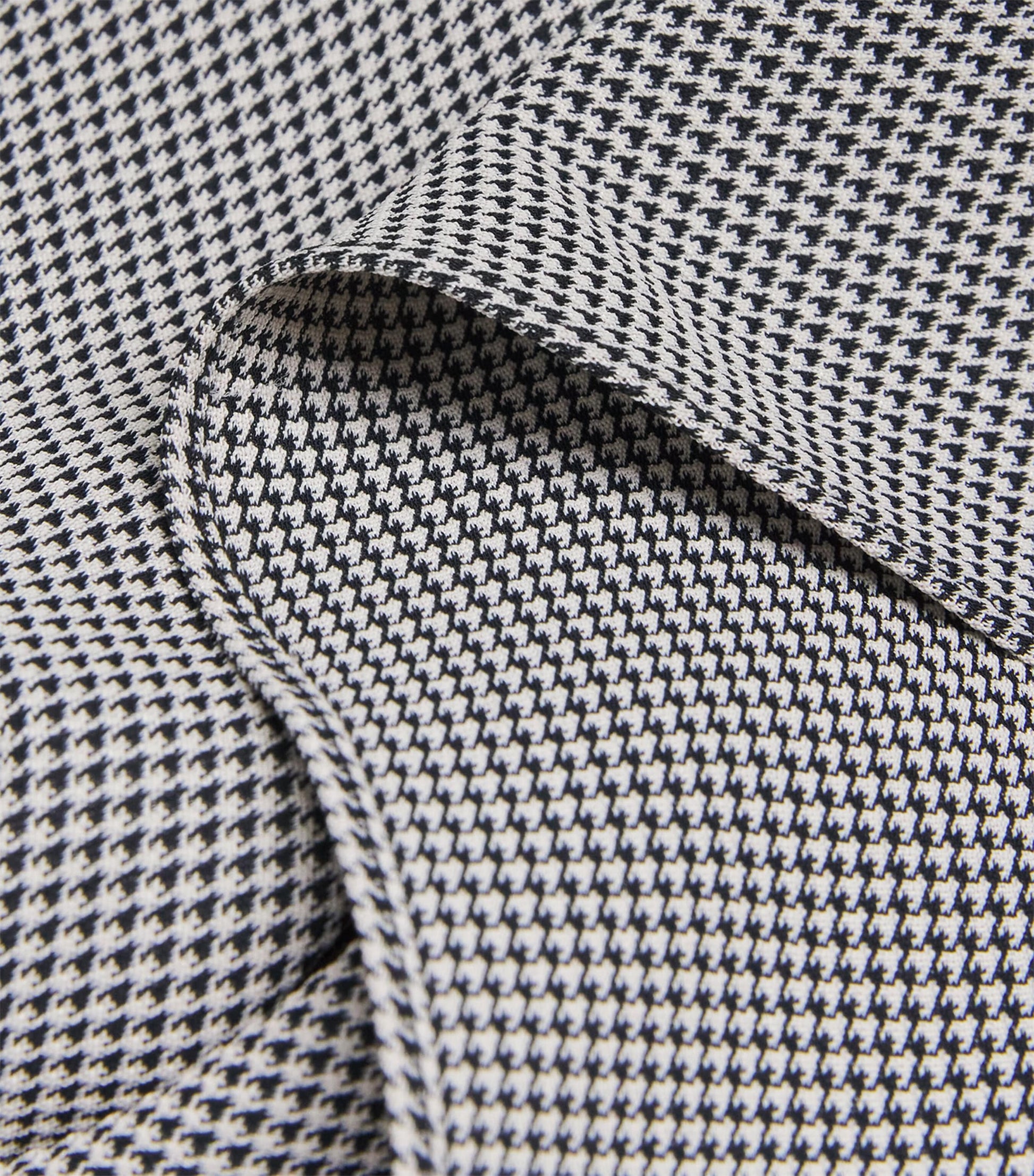 Lafayette 148 Black Houndstooth Handkerchief Midi Dress