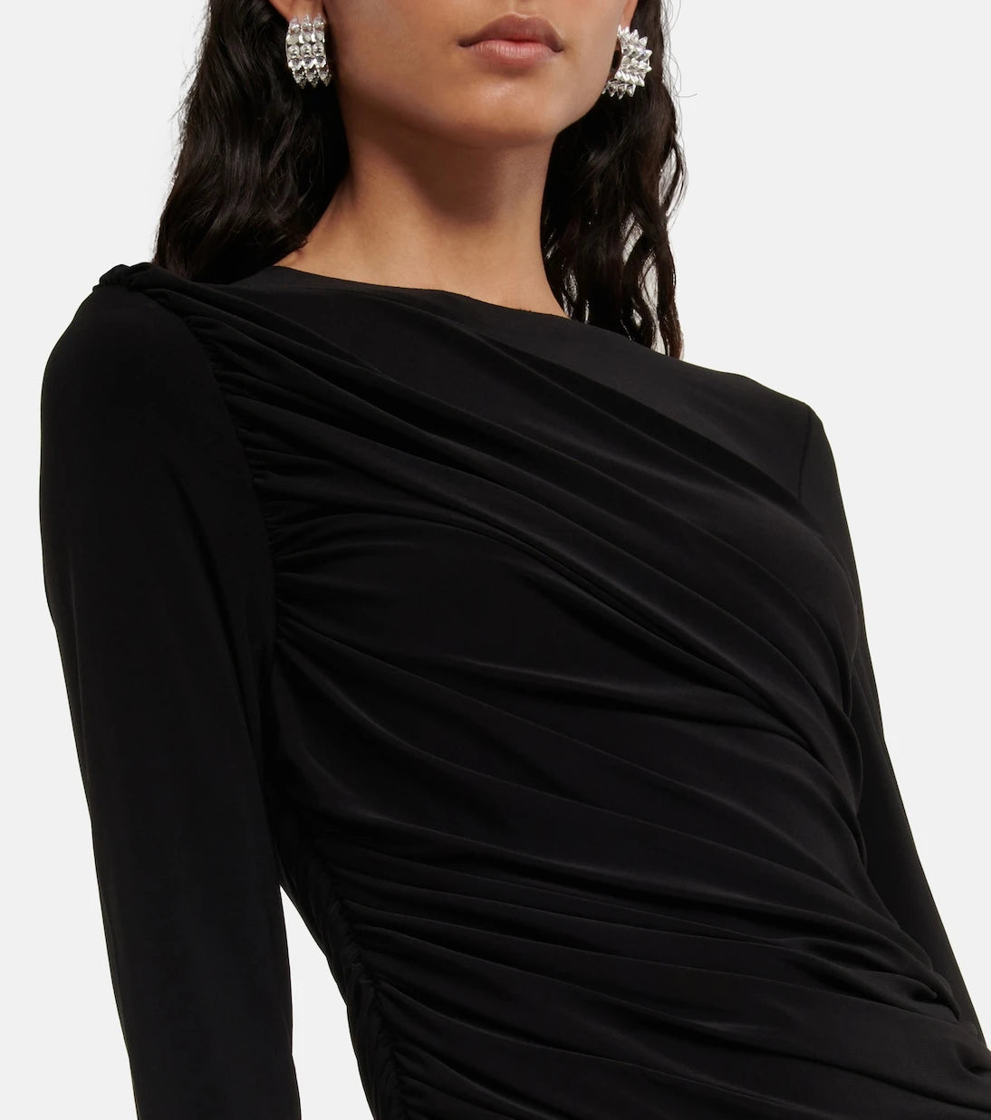 Norma Kamali - Diana ruched jersey midi dress