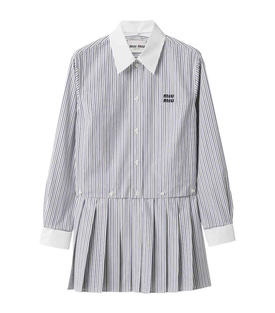 Cotton Poplin Stripe Mini Dress