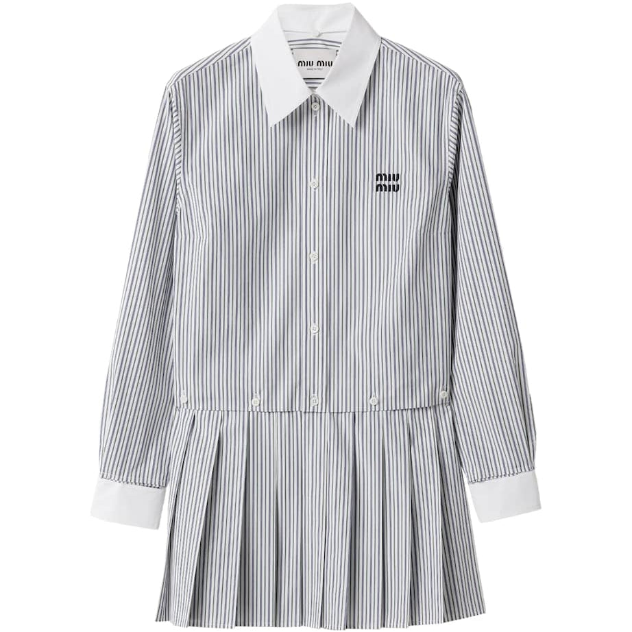 Cotton Poplin Stripe Mini Dress