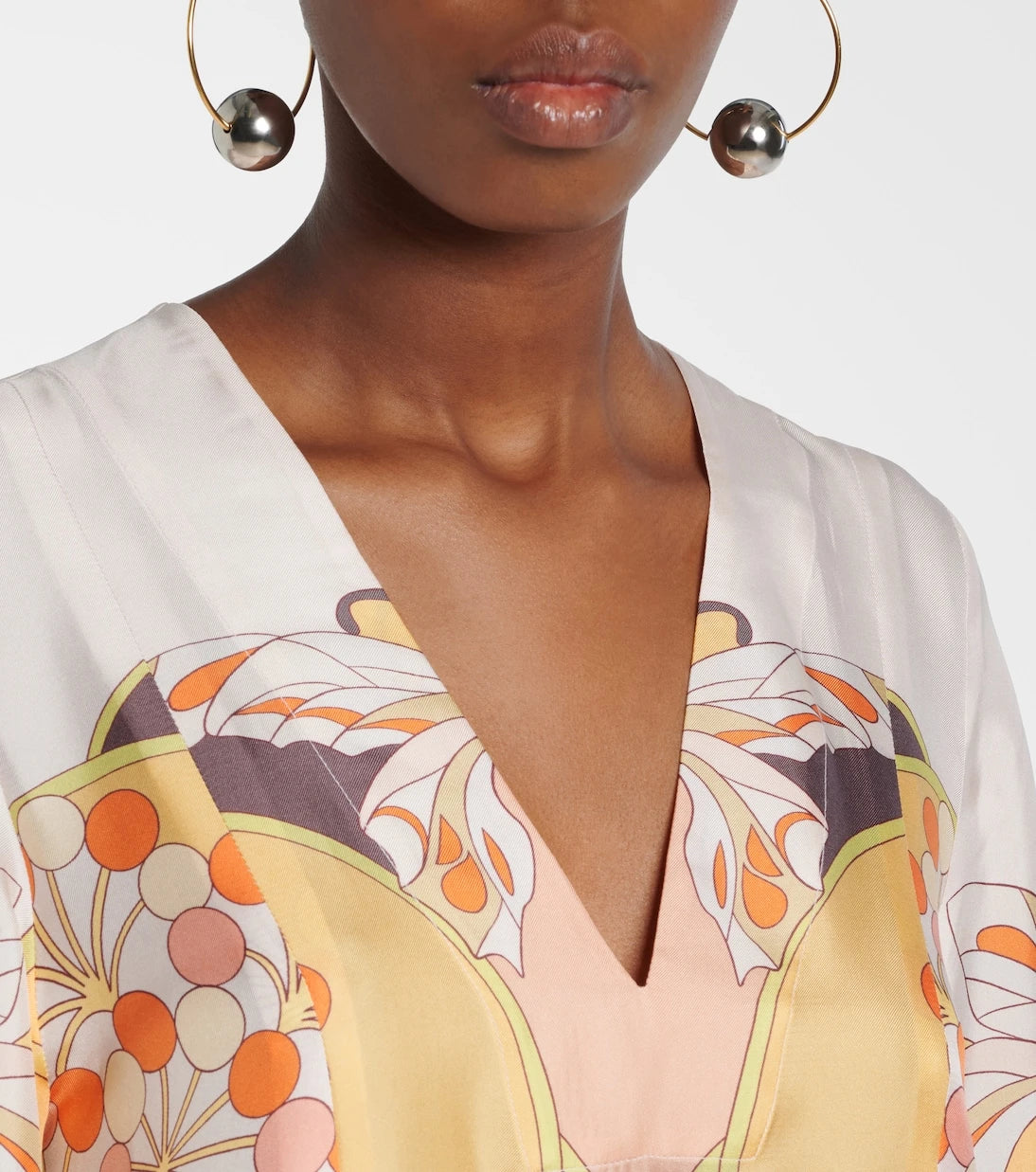 La DoubleJ - Twin Flame printed silk twill maxi dress