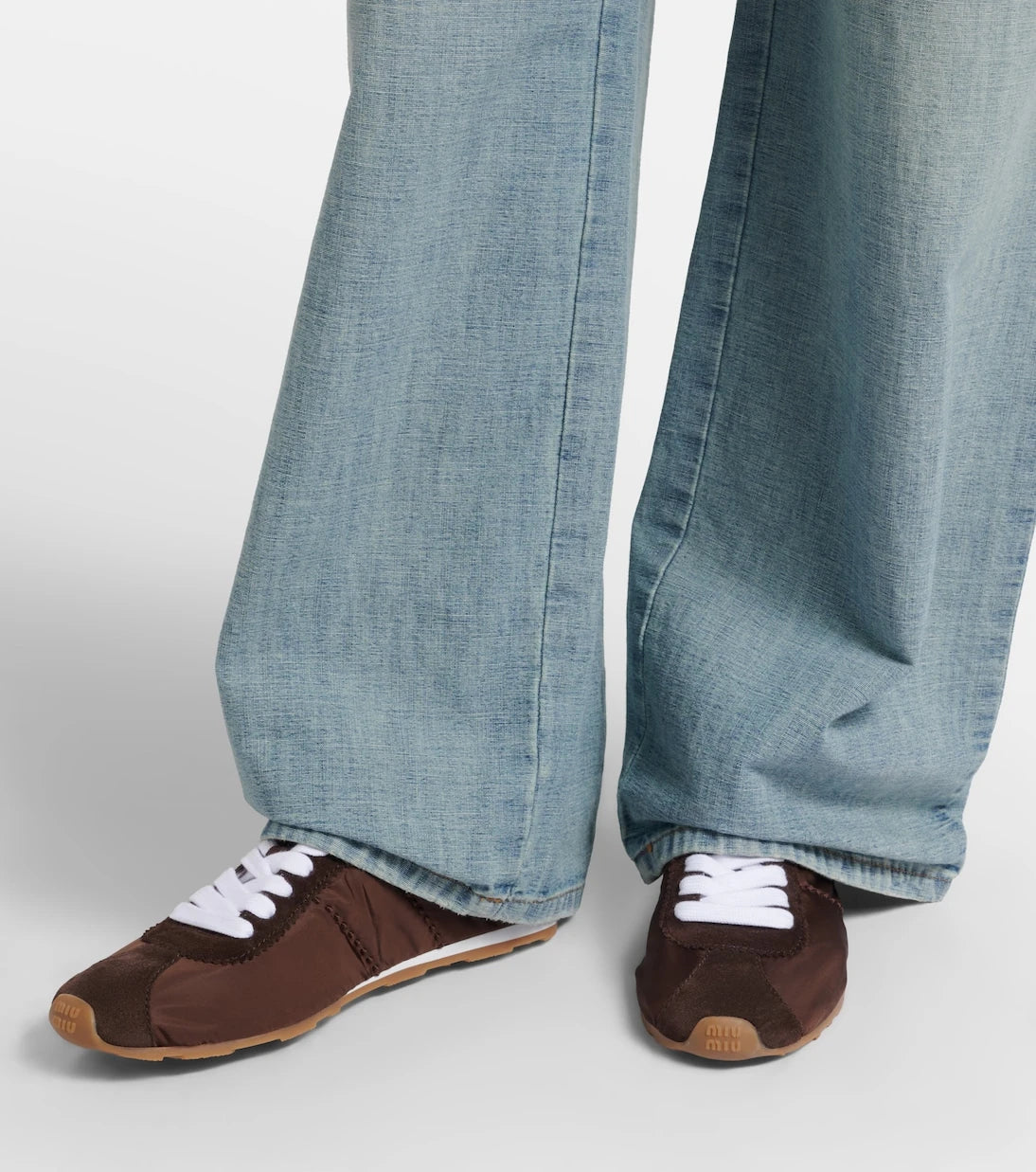 Miu Miu - Plume suede-trimmed sneakers
