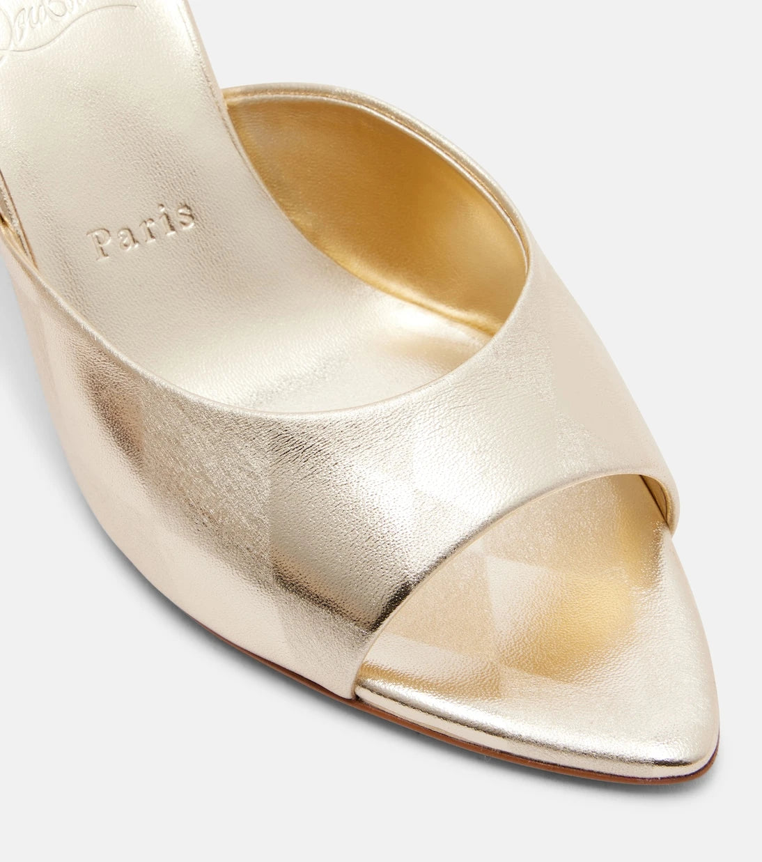 Christian Louboutin - Miss Z metallic leather mules