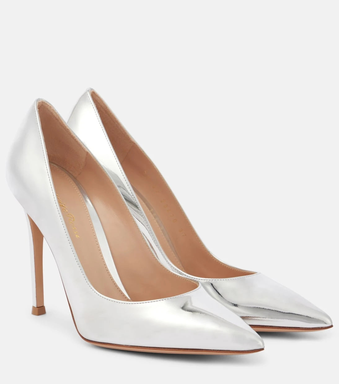 Gianvito Rossi - حذاء Gianvito 105 بكعب عالٍ من الجلد المعدني
