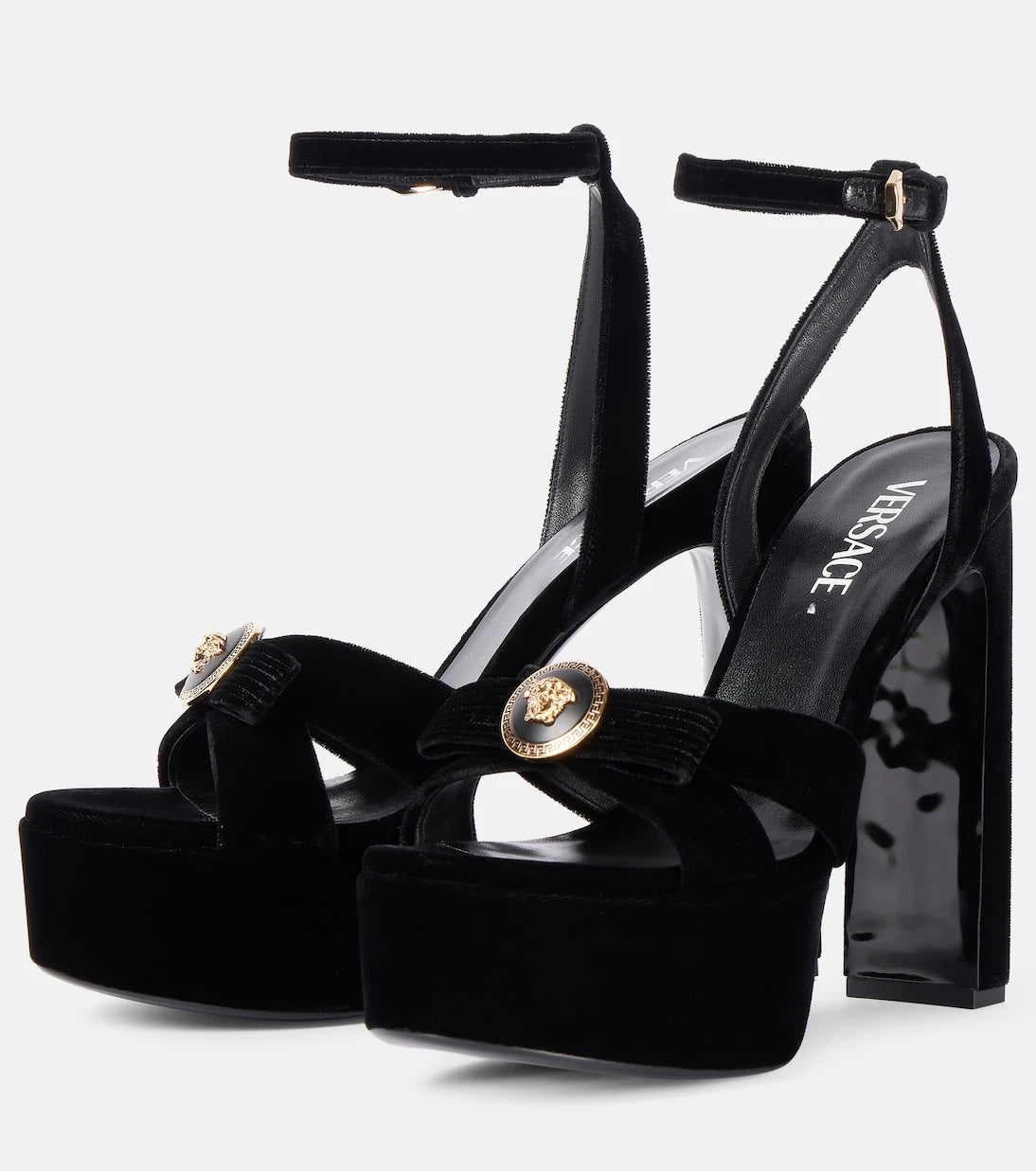 Versace - Medusa kadife platform sandaletler