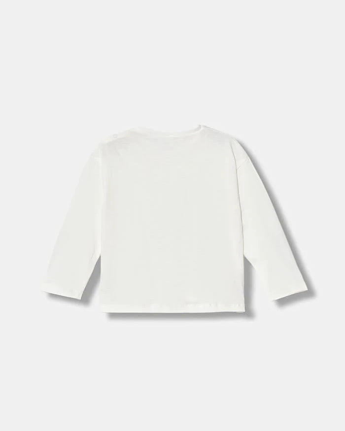 Бебешка памучна блуза с дълъг ръкав United Colors of Benetton