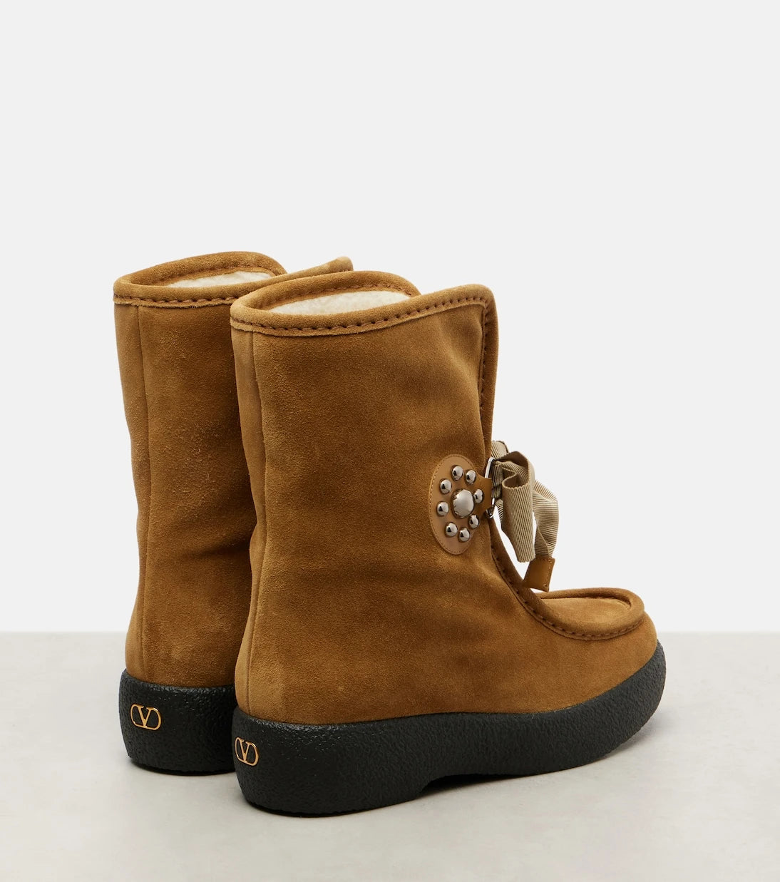 Valentino Garavani - Snowish studded suede ankle boots