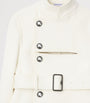 White Cotton-Blend Tailored Jacket