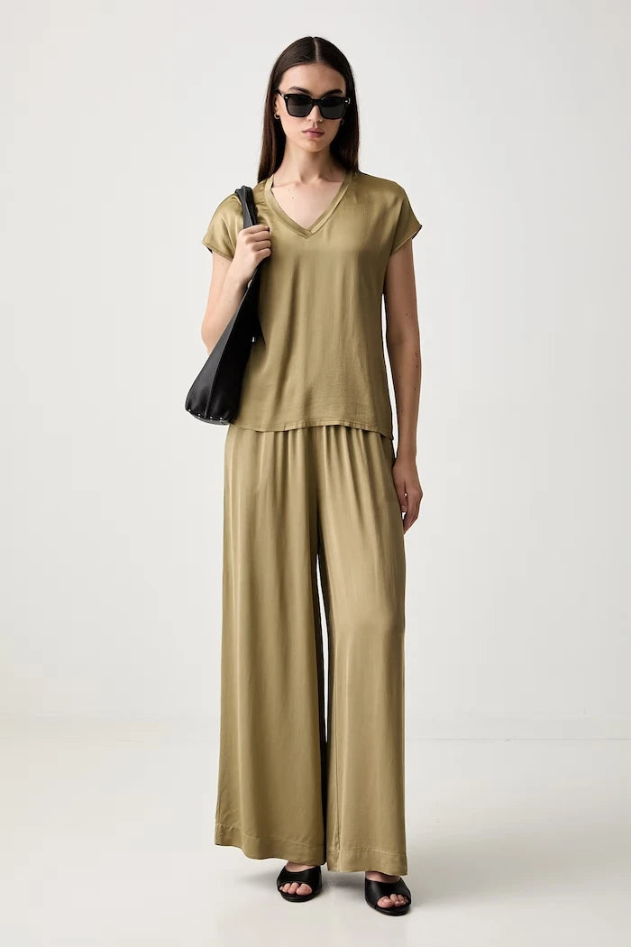 ViCOLO kadın viskon palazzo pantolon