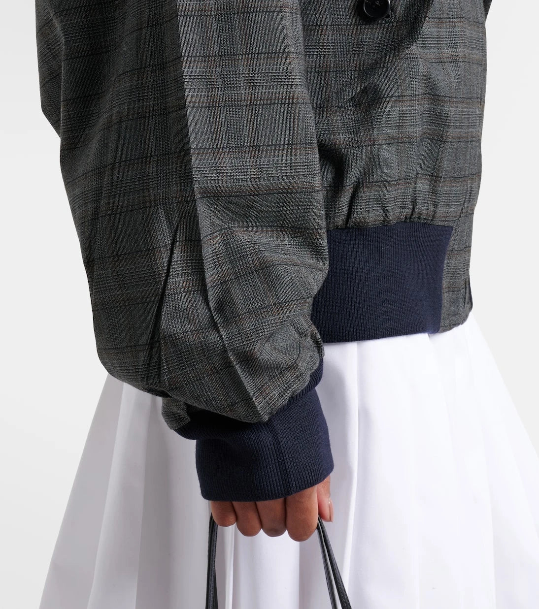 Prada - Checked hooded virgin wool jacket