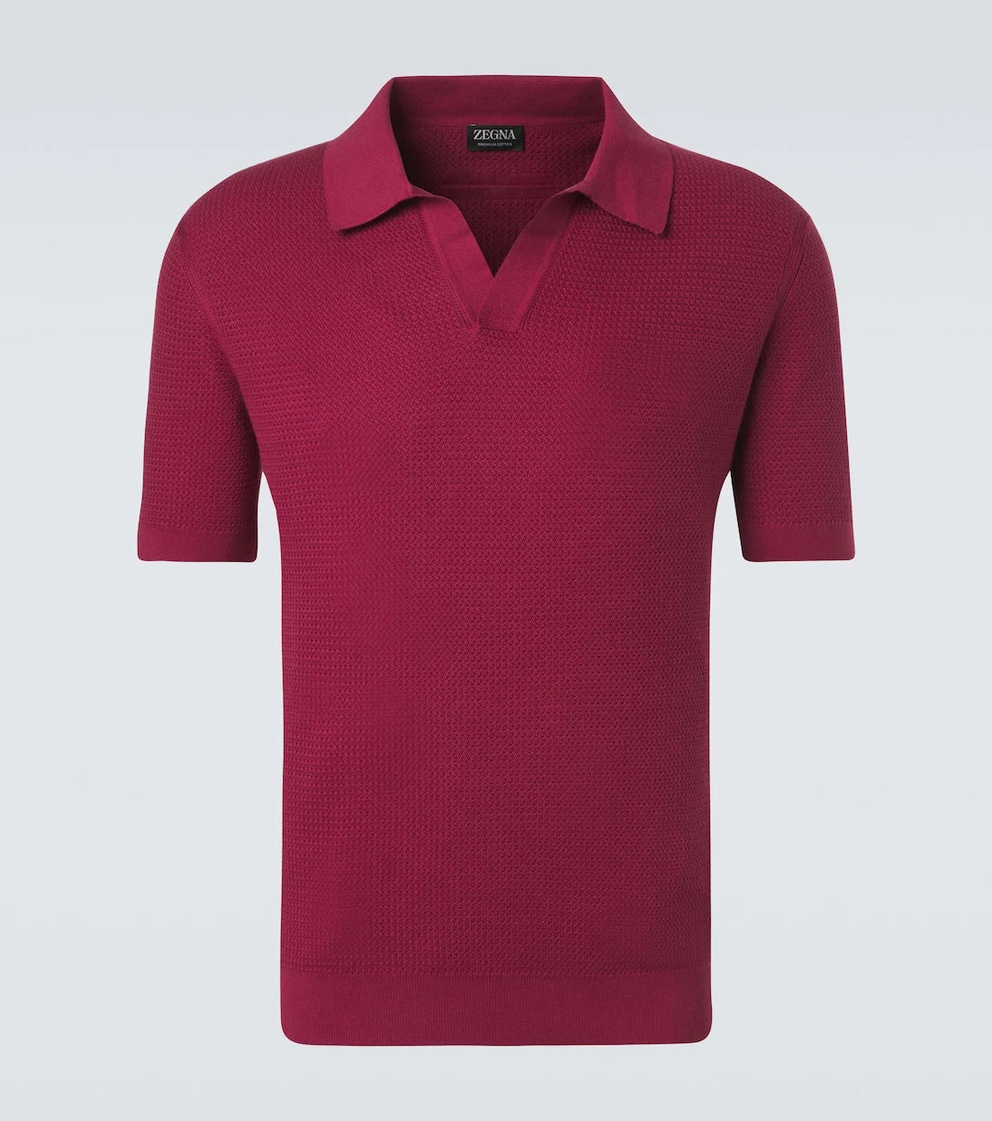 Zegna - قميص بولو من القطن المحبوك