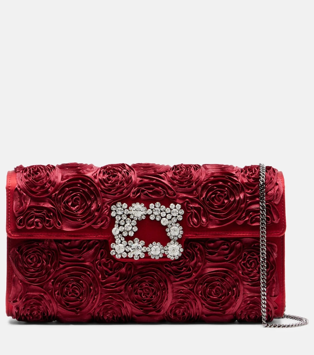 Roger Vivier - Rose Vivier embellished satin clutch