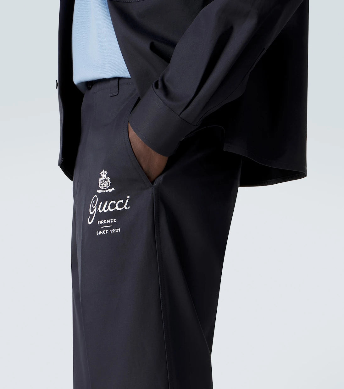 Gucci - Printed cotton twill straight pants