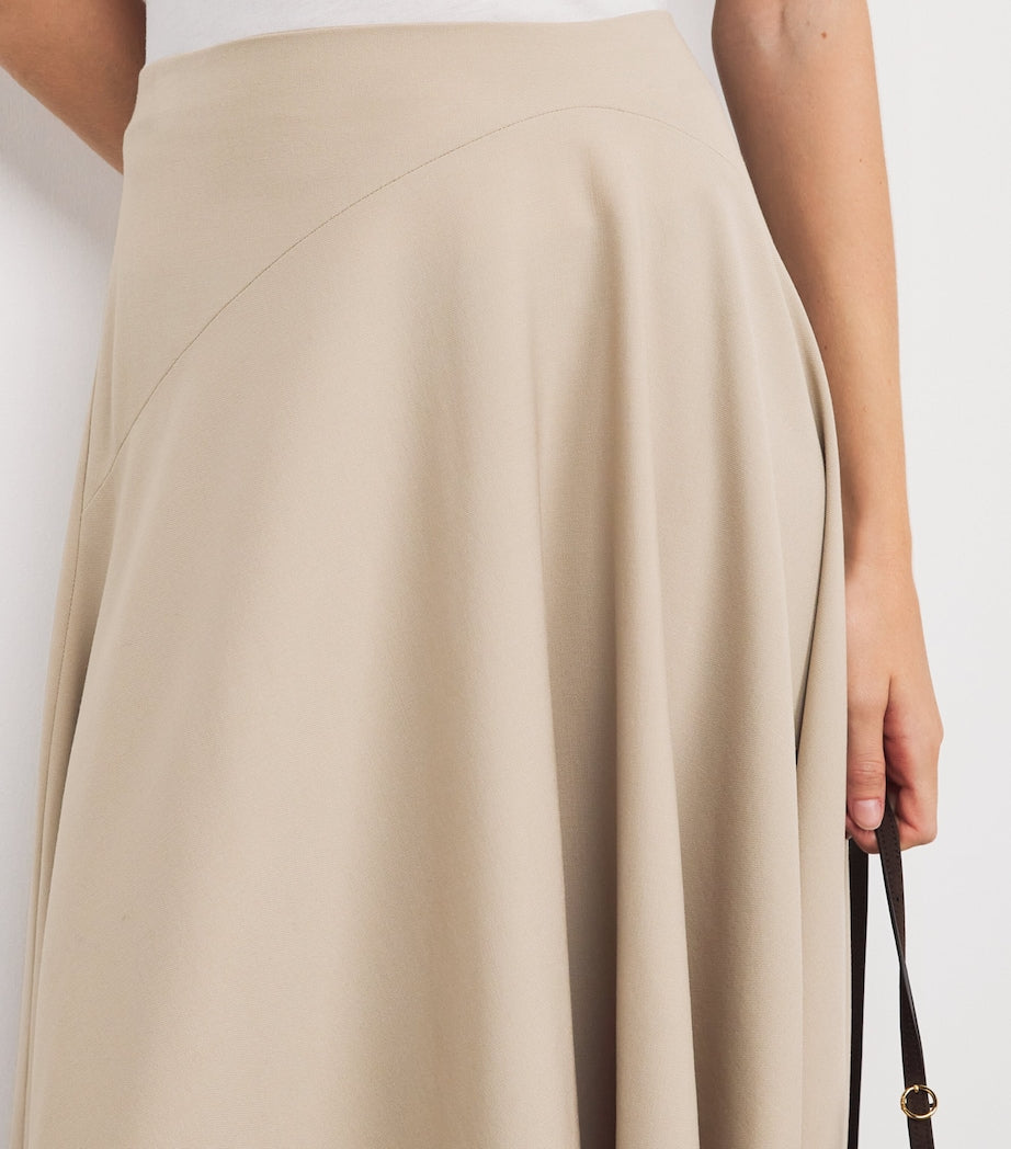 Wool Asymmetric Handkerchief Midi Skirt