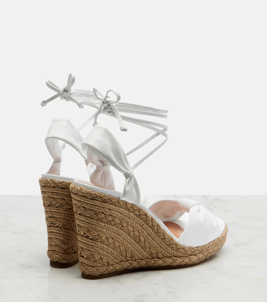 Aquazzura - Carina leather espadrille wedges