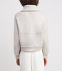 Agnona White Cashmere Bomber Jacket