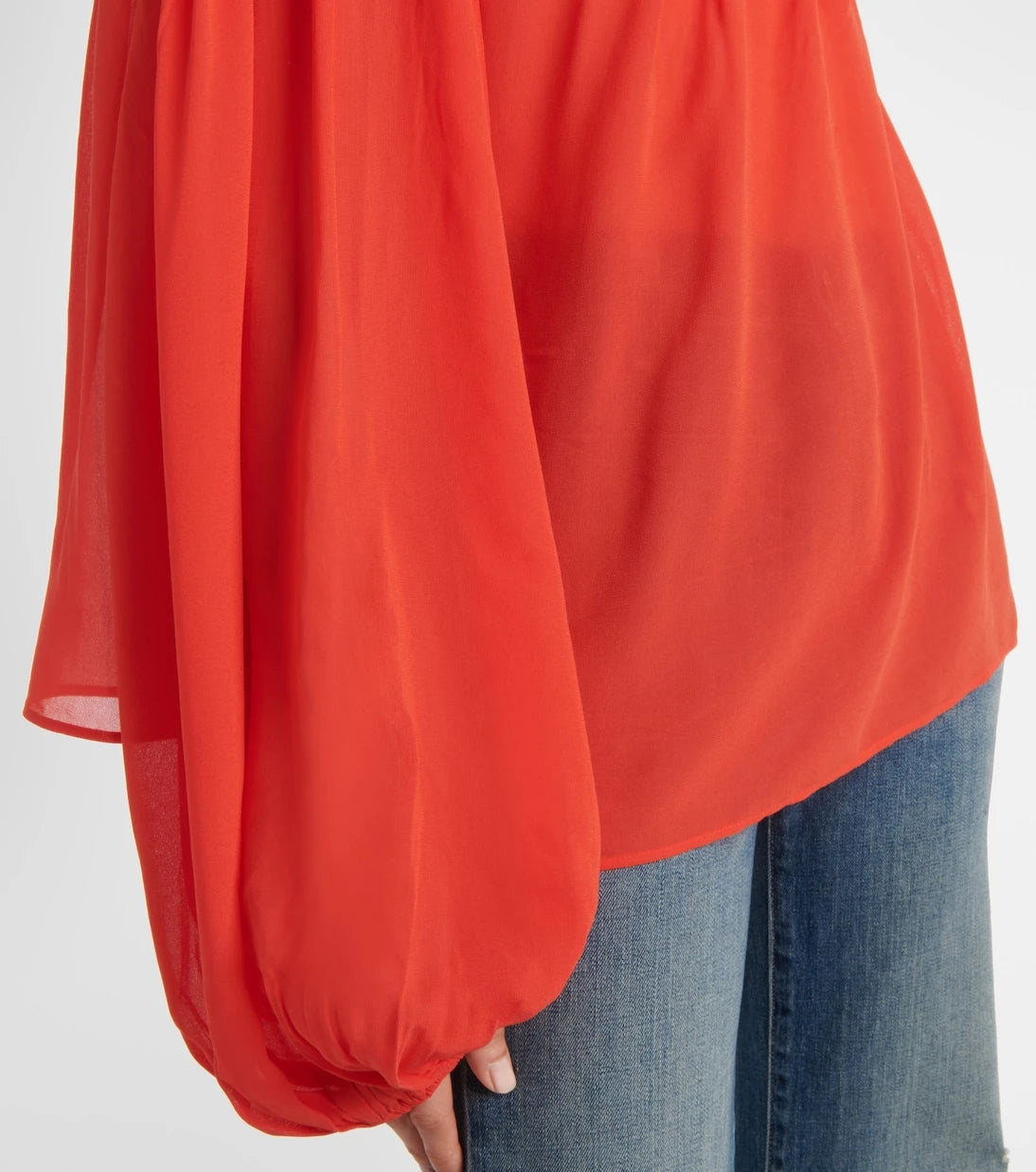Farm Rio - Floral-appliqué one-shoulder top