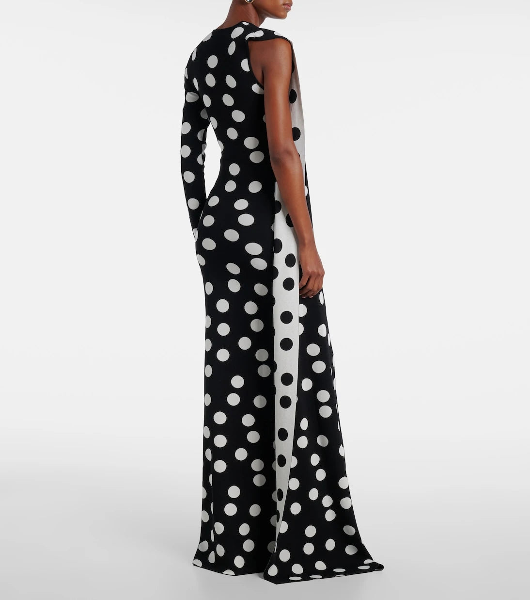 David Koma - Polka-dot scarf-detail gown