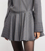 GANNI Grey Detachable-Collar Stripe Mini Dress