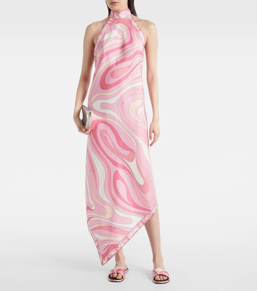 Pucci - Marmo asymmetric silk maxi dress
