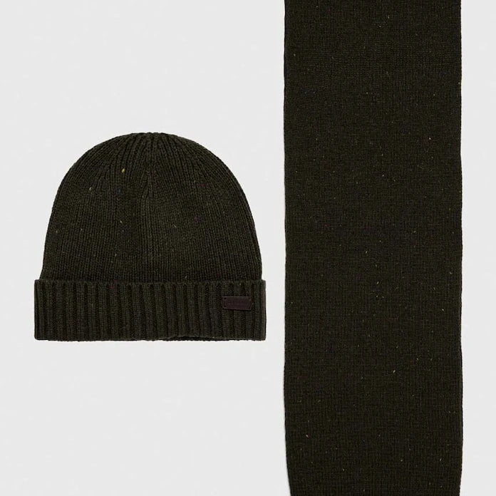 Шапка и шал Barbour Carlton Fleck Beanie & Scarf Gift Set