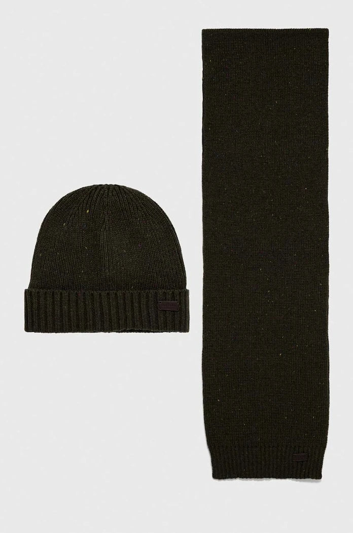 Шапка и шал Barbour Carlton Fleck Beanie & Scarf Gift Set