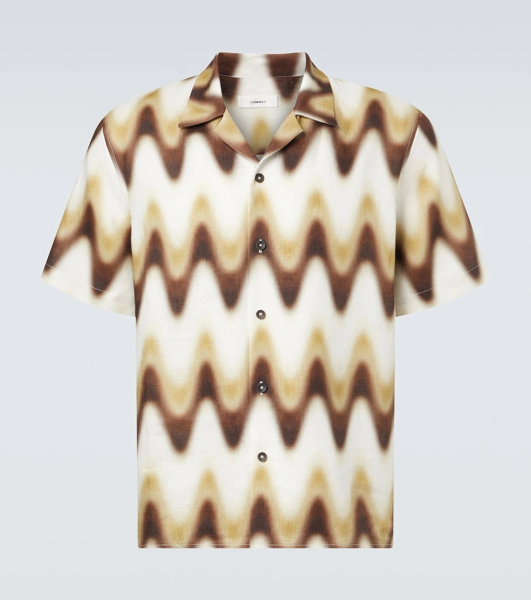 Commas - Printed linen bowling shirt