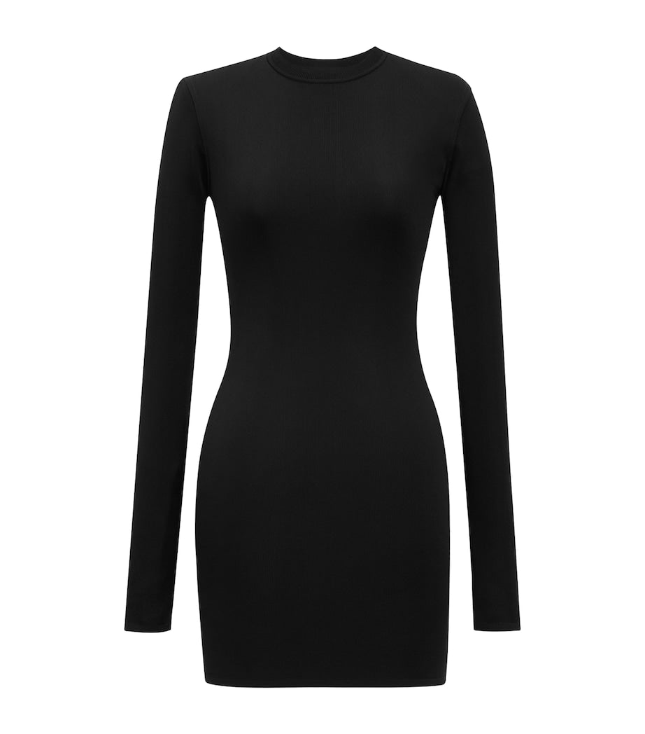 Saint Laurent Black Long-Sleeve Mini Dress