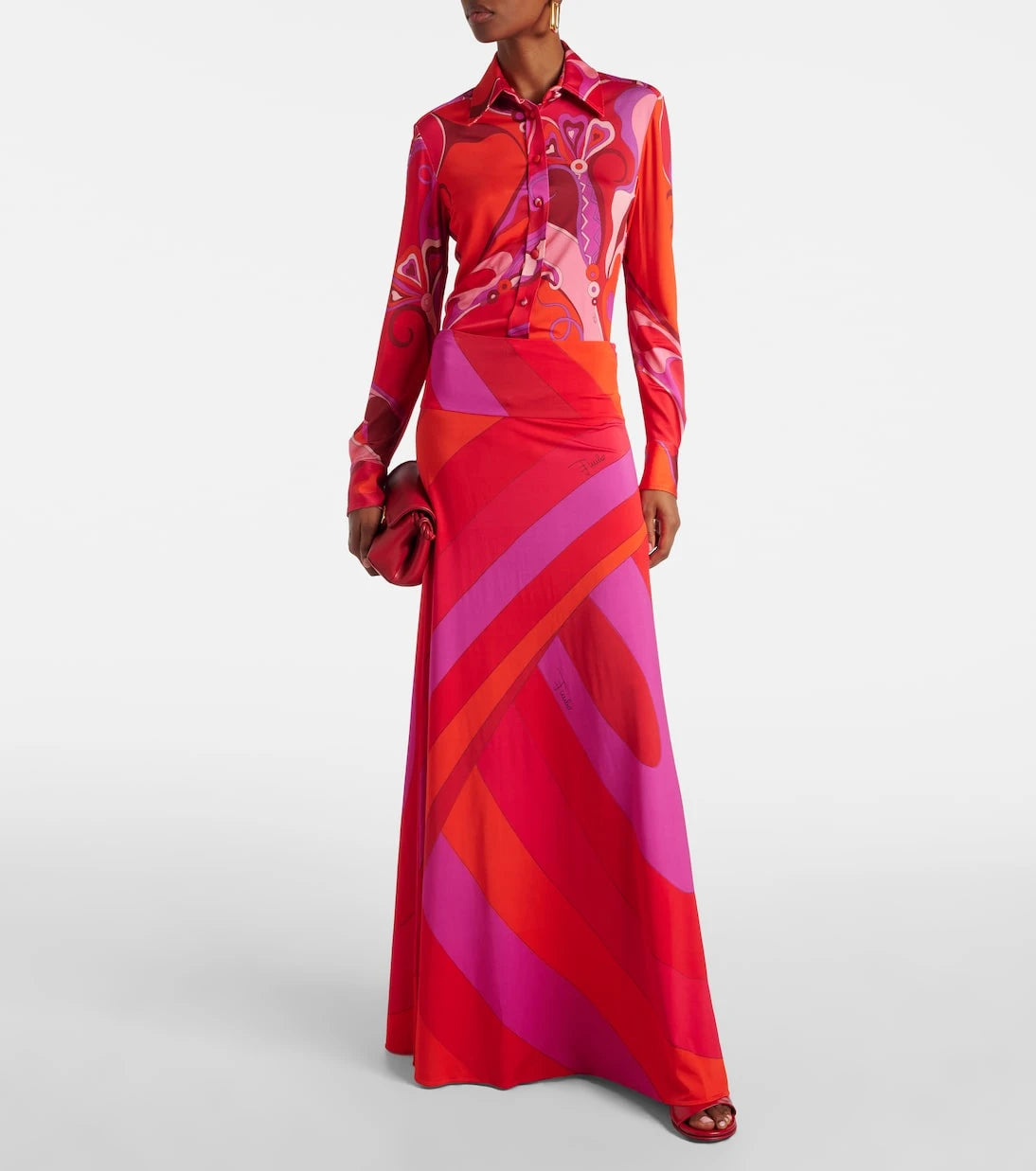 Pucci - Orchidee satin jersey shirt