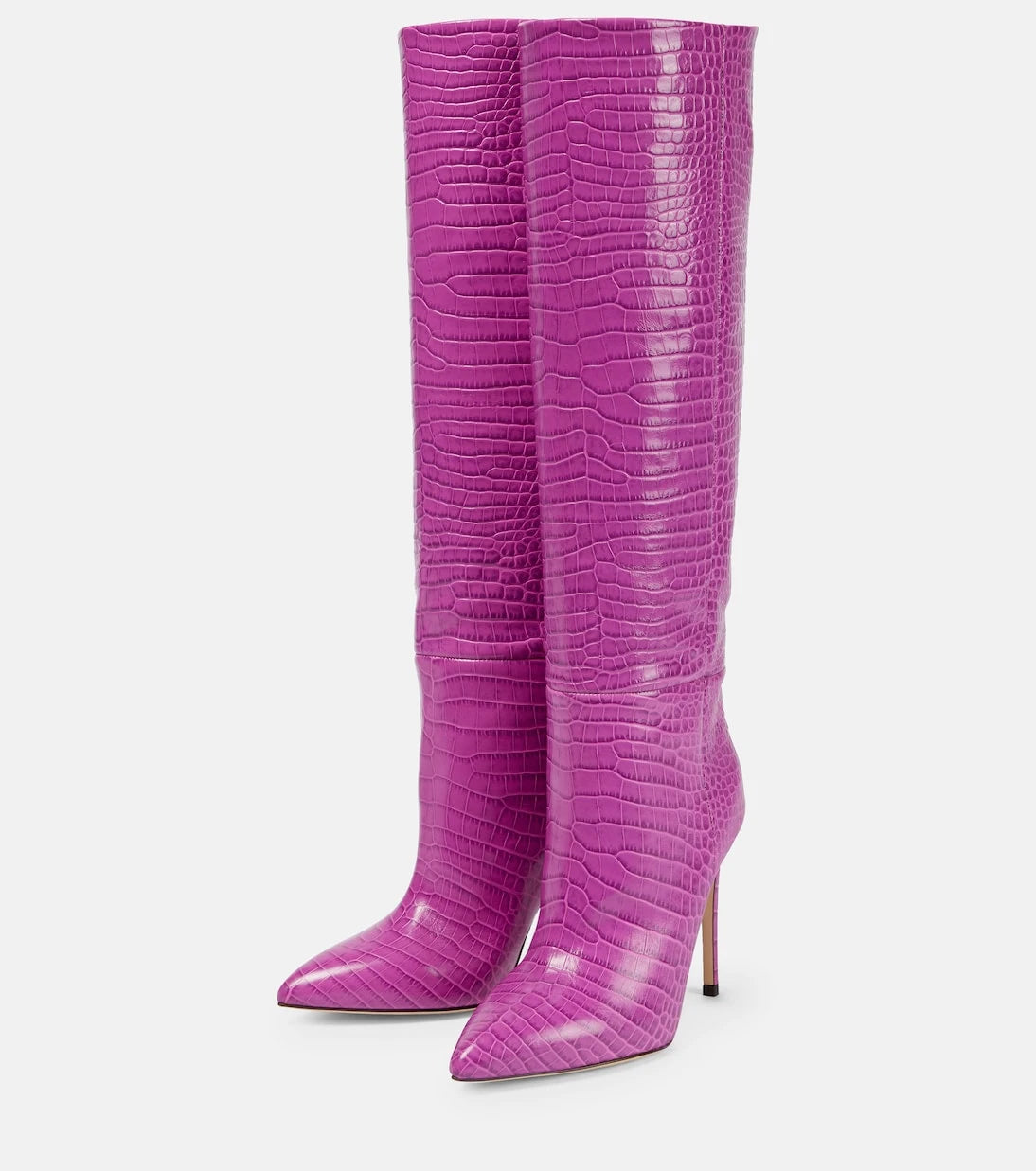 Paris Texas - جزمة برقبة عالية من الجلد بنقشة جلد التمساح