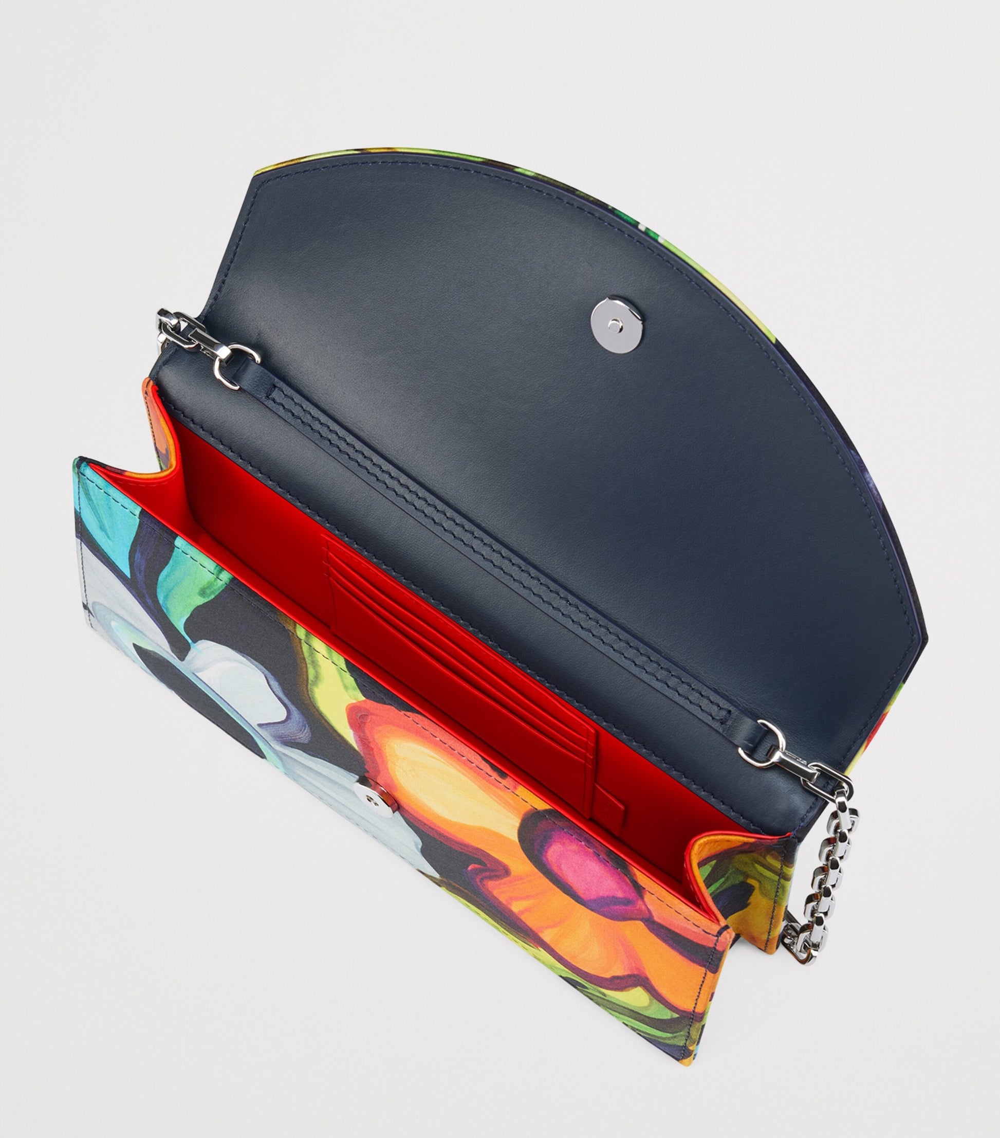 Christian Louboutin Multi Loubi54 Satin Printed Clutch Bag