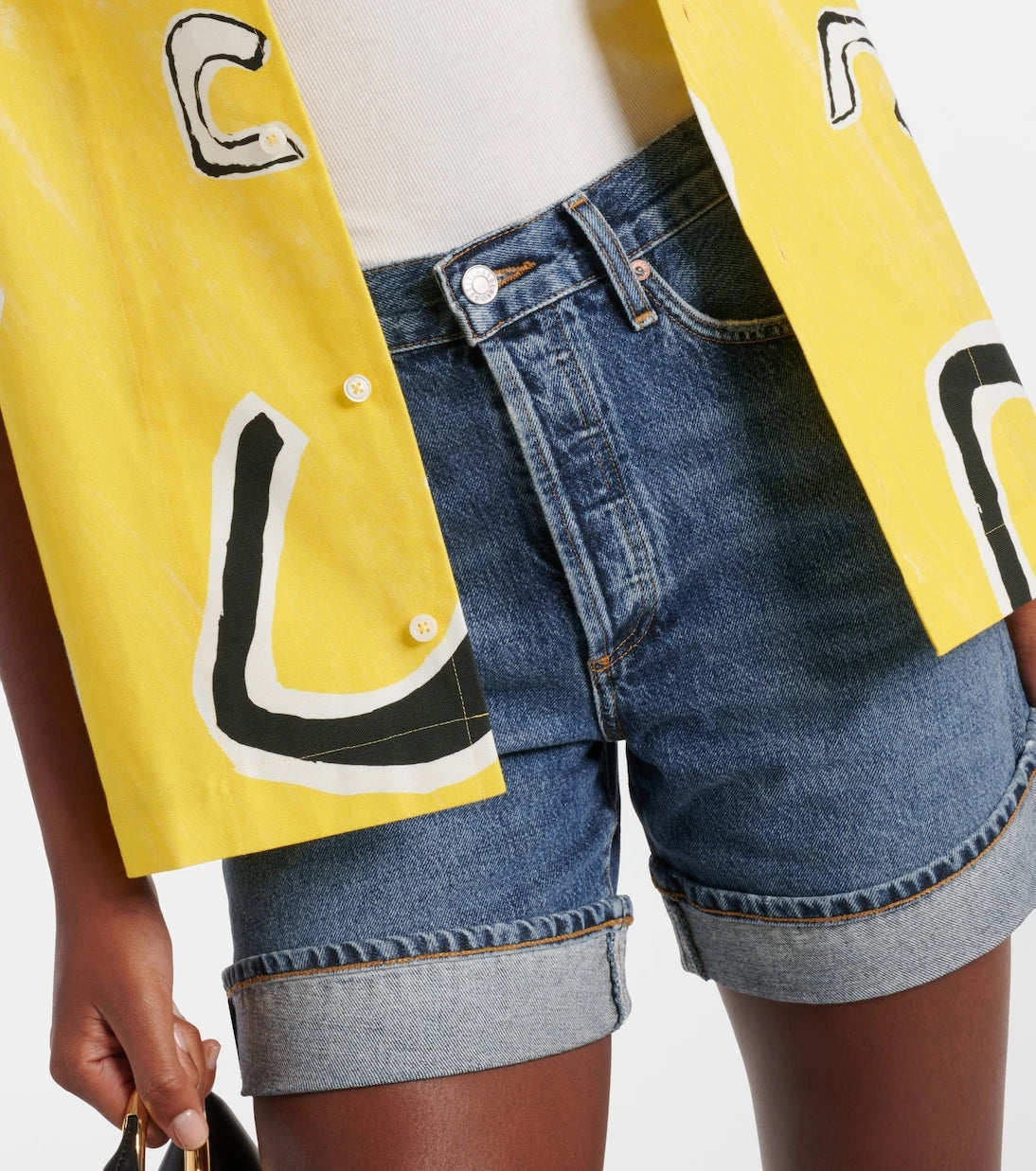 Agolde - Dame high-rise denim shorts